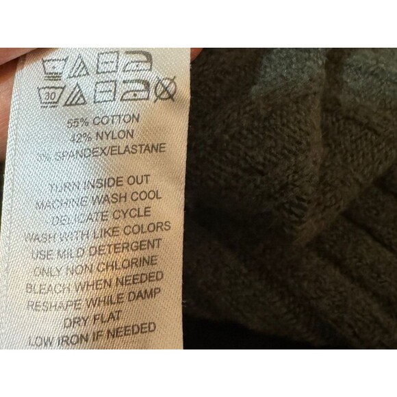 Ruby Moon Green Sweater Pullover Tunic Long Sleeve Cowl Neck Cotton Women Size M - Picture 5 of 6